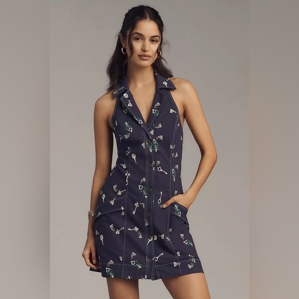 NWT Anthropologie The Amelia Collared Mini Dress by Maeve